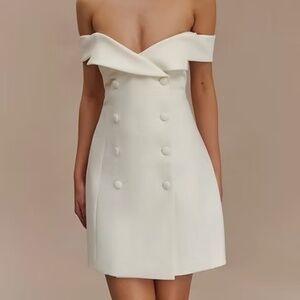 NWT Meshki “Noelle” Off The Shoulder Tailored Dress